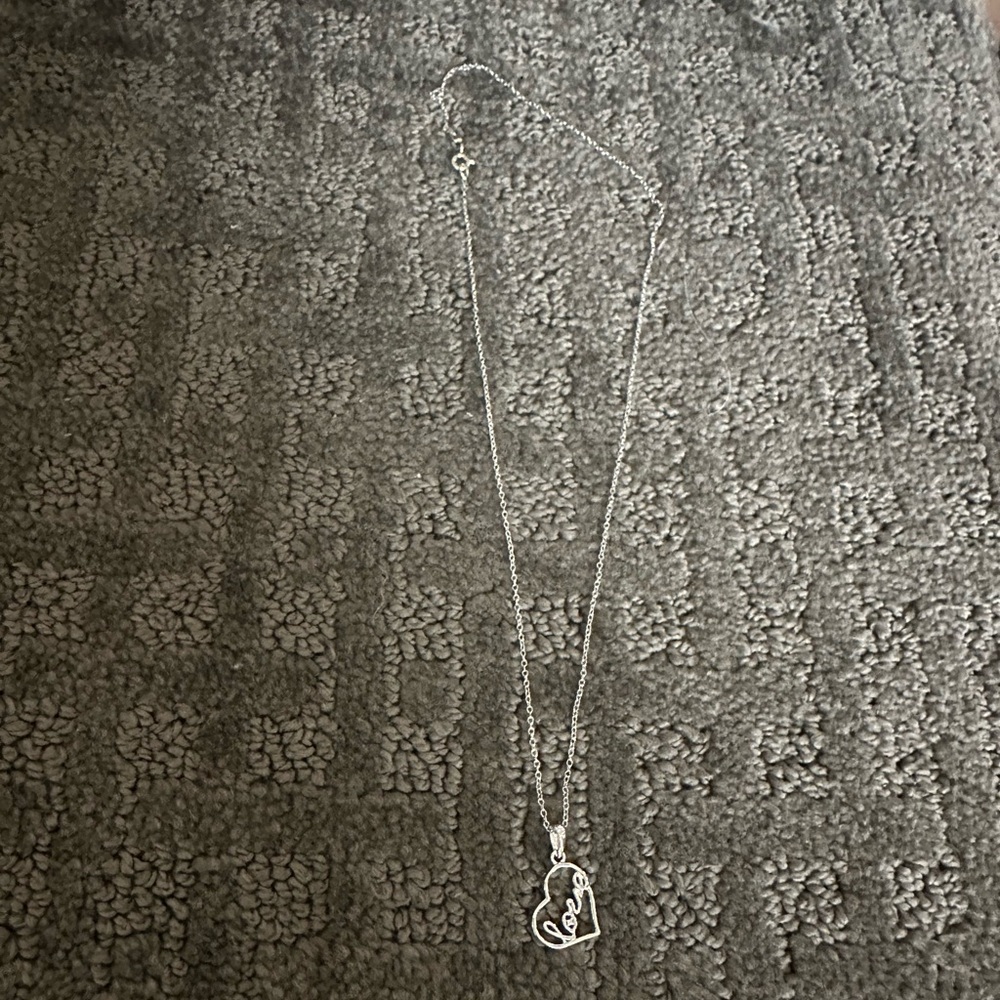 Genevive “Love” Heart Shape Pendant Necklace